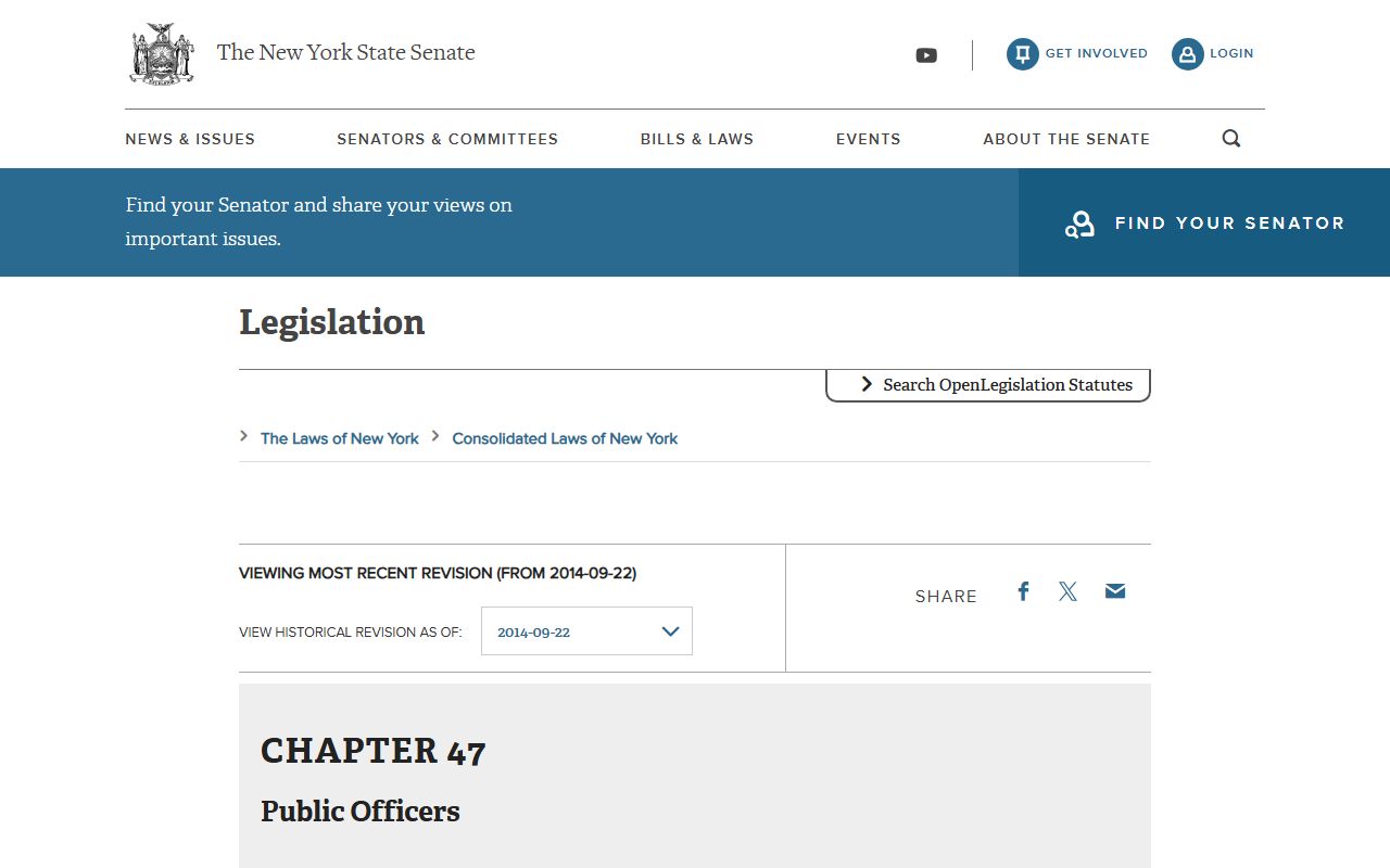 New York Public Officers Law on the NYS Senate website